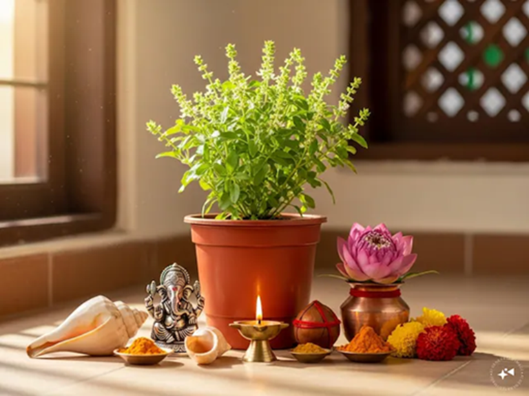 तुळशीच्या रोपासाठी वास्तू टिप्स: घरात सुख, शांती आणि समृद्धी वाढवणारे उपाय