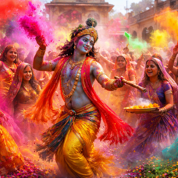  होळी: रंगांमधून व्यक्त होणारे श्रीकृष्णांचे दैवी प्रेम