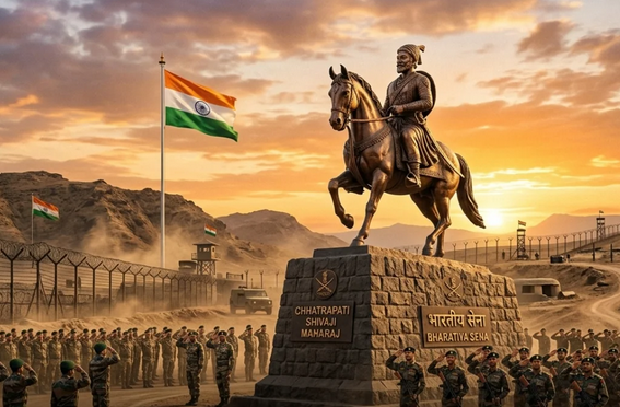 सीमेवर उभा इतिहास — छत्रपती शिवाजी महाराजांच्या पुतळ्याद्वारे सैनिकांना प्रेरणा