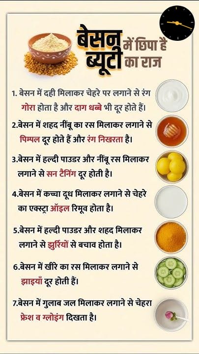 बेसनामध्ये दडलेले सौंदर्याचे रहस्य : नैसर्गिक आणि सुरक्षित घरगुती उपाय