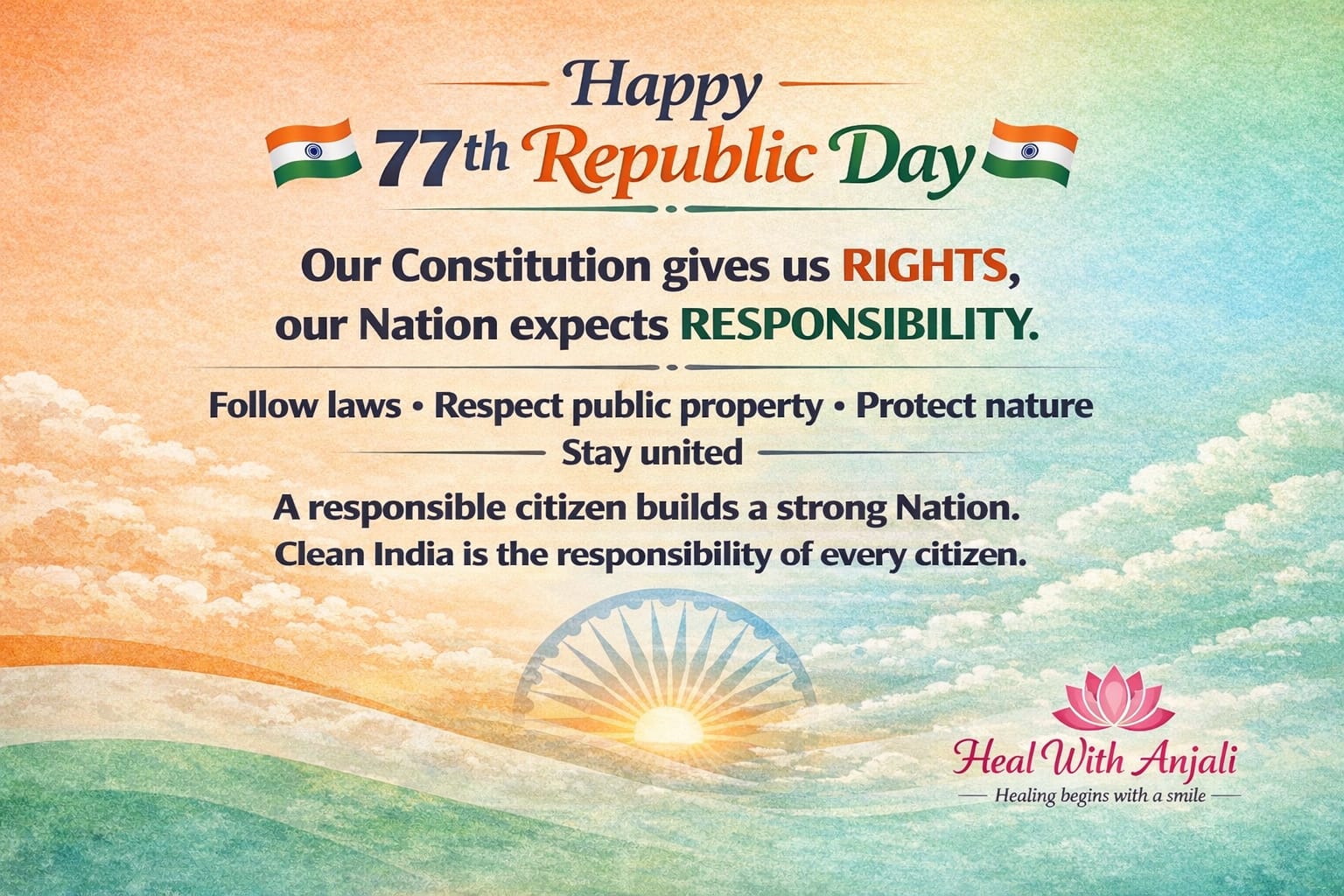 ७७ वा प्रजासत्ताक दिन : अधिकारांसोबत जबाबदारीची आठवण 