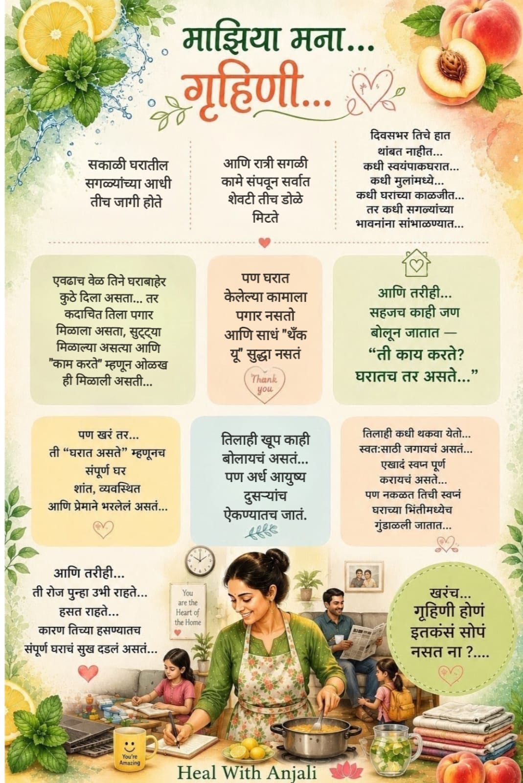 माझिया मना…गृहिणी…हीलरअंजली जाधव