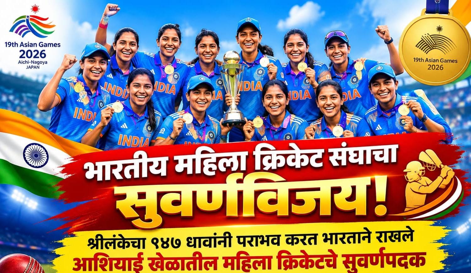 भारतीय महिला क्रिकेट संघाचा सुवर्णविजय!