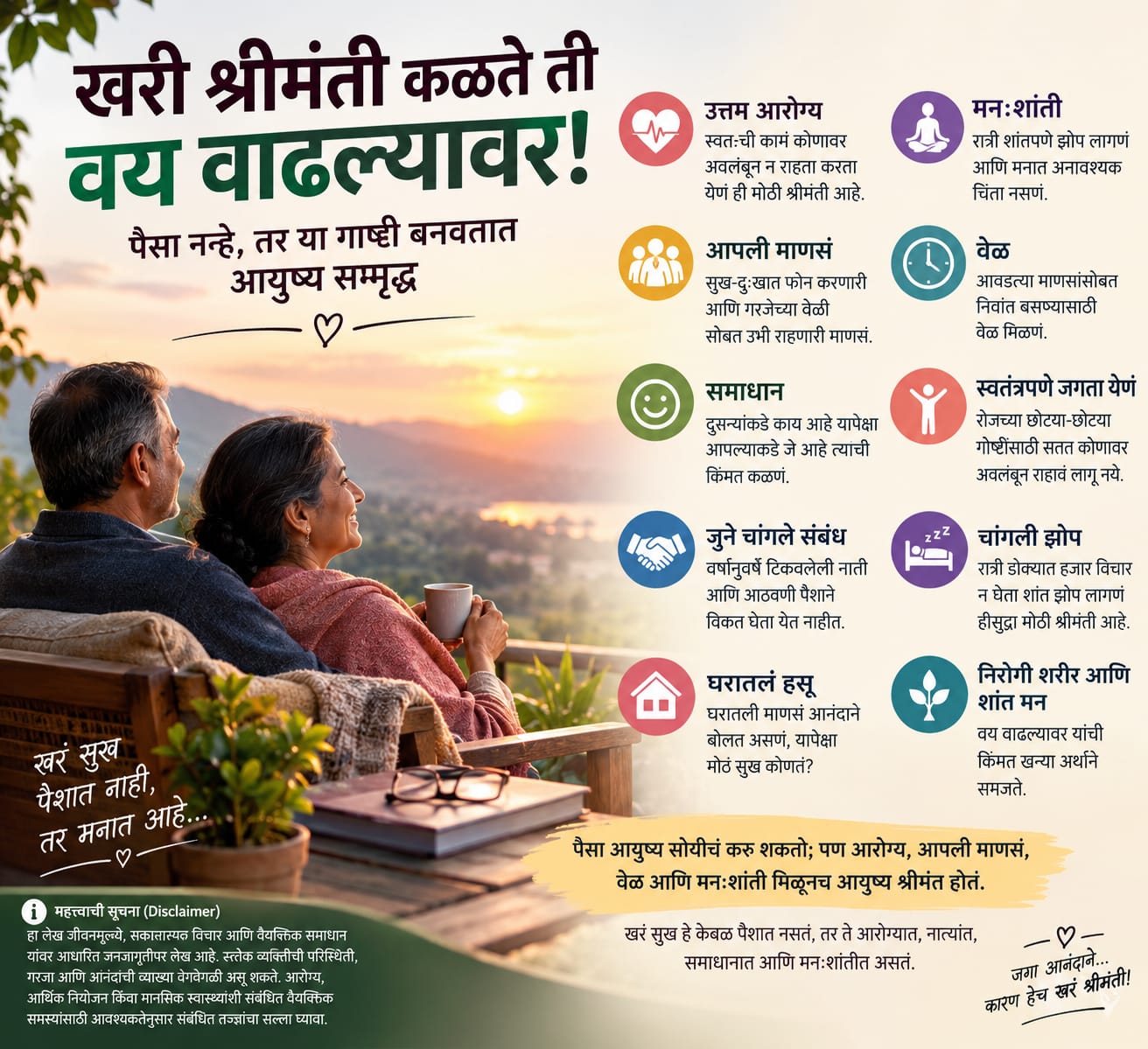खरी श्रीमंती कळते ती वय वाढल्यावर! पैसा नव्हे, तर या गोष्टी बनवतात आयुष्य समृद्ध